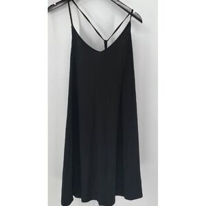Victoria's Secret Black Modal Slip Dress M Criss Cross Adjustable Back